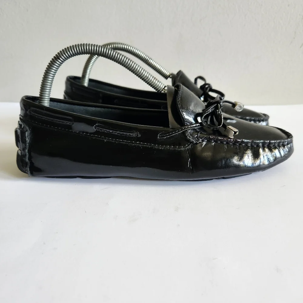 Saks Fifth Avenue Black Patent Leather Loafers